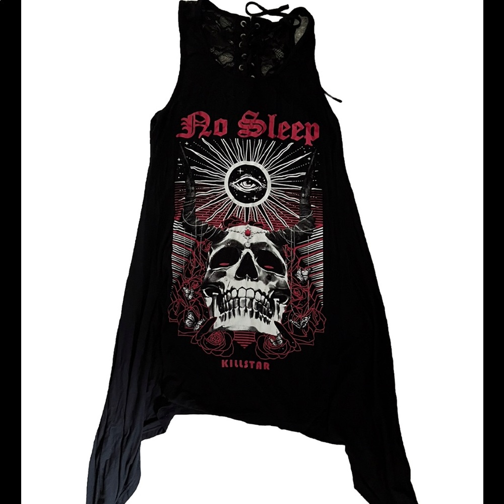 KILLSTAR No Sleep Shark Bite Hem Dress Gothic Punk Size M